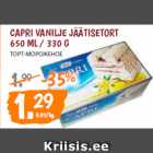 Allahindlus - CAPRI VANILJE JÄÄTISETORT
650 ML / 330 G