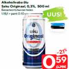 Allahindlus - Alkoholivaba õlu
Saku Originaal, 0,3%, 500 ml
