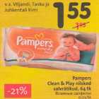 Allahindlus - Pampers Clean & Play niisked salvrätikud, 64 tk