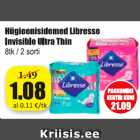 Allahindlus - Hügieenisidemed Libresse Invisible Ultra Thin