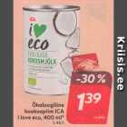 Ökoloogiline kookospiim ICA i love eco, 400 ml *