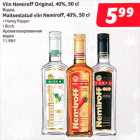 Allahindlus - Viin Nemiroff Original, 40%, 50 cl; Maitsestatud viin Nemiroff 40%, 50 cl