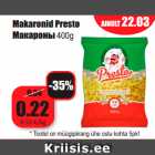 Allahindlus - Makaronid Presto 400g
