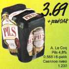 A.Le Cog Pils 4,8%, 0,568l, 6-pskk