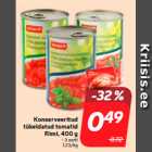 Konserveeritud
tükeldatud tomatid
Rimi, 400 g
