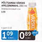 PÕLTSAMAA VÄRSKE APELSINIMAHL 280 ml