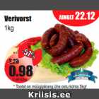 Allahindlus - Verivorst
1kg