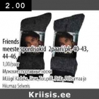 Allahindlus - Friends meeste spordisokid 2paari/pk 40-43,44-46 