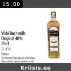 Allahindlus - Viski Bushmills 0riginal 40% 70 cl