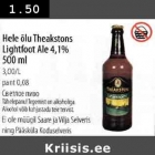 Allahindlus - Hele õlu Theakstons Lightfoot Ale 4,l% 500 ml