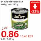 Allahindlus - D`aucy rohelised oad 400 g/ neto 220 g