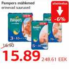 Mähkmed - Pampers mähkmed erinevad suurused