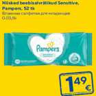 Allahindlus - Niisked beebisalvrätikud Sensitive,
Pampers, 52 tk
