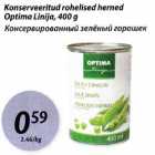 Konserveeritud rohelised herned Optima Linija, 400g