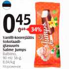 Vanilli-koorejäätis šokolaadi-glasuuris salme Jumps