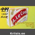 Allahindlus - Hele õlu A.le coq Premoum Export
5,2 % 24x0,33 l