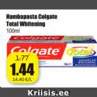 Allahindlus - Hambapasta Colgate
Total Whitening
100ml