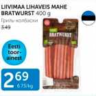 LIIVIMAA LIHAVEIS MAHE BRATWURST 400 G