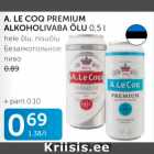 A.LE COQ PREMIUM ALKOHOLIVABA ÕLU 0,5 L