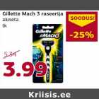 Allahindlus - Gillette Mach 3 raseerija aluseta tk