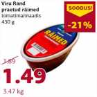 Allahindlus - Viru Rand praetud räimed tomatimarinaadis 430 g