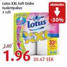 Allahindlus - Lotus XXL Soft Embo tualettpaber 4 rulli