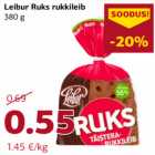 Allahindlus - Leibur Ruks rukkileib
380 g