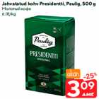 Jahvatatud kohv Presidentti, Paulig, 500 g
