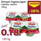 Ehrmann Yoginos jogurt
maasika, vaarika
100 g