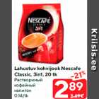 Lahustuv kohvijook Nescafe
Classic, 3in1, 20 tk
