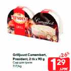 Grilljuust Camembert,
President, 2 tk x 90 g
