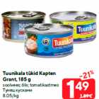 Tuunikala tükid Kapten
Grant, 185 g

