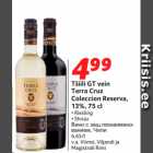 Allahindlus - Tšiili GT vein
Terra Cruz
Coleccion Reserva,
13%, 75 cl
