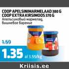 COOP APELSINIMARMELAAD 380 G; COOP EXTRA KIRSIMOOS 370 G