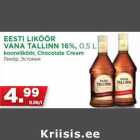 EESTI LIKÖÖR
VANA TALLINN 16%, 0,5 L
kooreliköör, Chocolate Cream