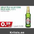 HELE ÕLU A.LE COQ
PILS 4.8%, 0,5 L