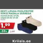 Allahindlus - EESTI LIPUGA POOLFROTEE
SOKID MADALA SÄÄREGA
mustad 23-25/ 27-29,
valged 23-25/ 27-29