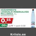 Allahindlus - HÄÄDEMEESTE
LOODUSLIK MINERAALVESI
MULLIDEGA, 1 L