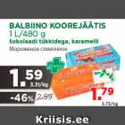 Allahindlus - BALBIINO KOOREJÄÄTIS
1 L/480 g