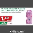 Allahindlus - FA PINK PASSION NAISTE
RULLDEODORANT, 50 ml