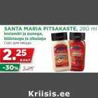 Allahindlus - SANTA MARIA PITSAKASTE, 280 ml
koriandri ja punega,
küüslaugu ja sibulaga