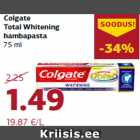 Allahindlus - Colgate
Total Whitening
hambapasta
75 ml