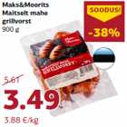 Allahindlus - Maks&Moorits
Maitselt mahe
grillvorst
900 g