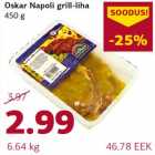 Allahindlus - Oskar Napoli grill-liha 450 g