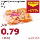 Allahindlus - Hagari Juustu ampsukas 2 tk 95 g