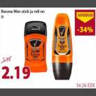 Allahindlus - Rexona Men stick ja roll-on tk