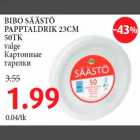 BIBO SÄÄSTÖ PAPPTALDRIK 23CM 50TK valge 