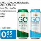 SAKU GO ALKOHOLIVABA ÕLU 0,3%; 0,5 L