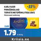 Allahindlus - KARL FAZER PIIMAŠOKOLAAD TERVETE METSPÄHKLITEGA 200 G