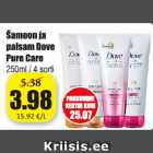 Šamoon ja palsam Dove Pure Care